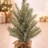 24" Glitter Pine Tree In Burlap