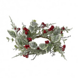 14" Frost Berry And Holly Candle Ring