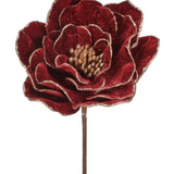 24" Beaded Edge Velvet Peony Stem