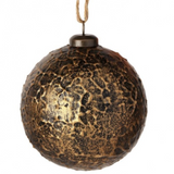4" Leather Metallic Ball Ornament