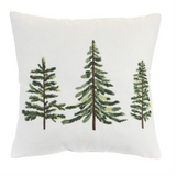 18" Green Triple Tree Pillow