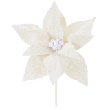 20.5" White Poinsettia Stem
