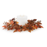 18" Mixed Fall Leaf Candle Ring