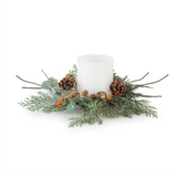 14" Pine And Eucalyptus Candle Ring