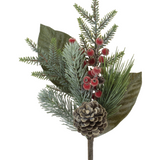 16" Mixed Pine And Berry Spray