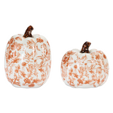 Orange Floral Pumpkin | 6", 7.5"