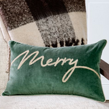 Green Merry Pillow | 20x12"