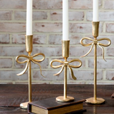 Gold Bow Candle Holders | 8, 10, 12"