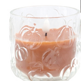 4" Pumpkin Glass Jar LED Candle