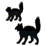 Black Enamel Halloween Cats