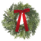 12" Soft Cedar Mini Wreath (With Bow)