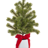 12" Tree In Cement Pot