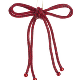 7" Red Diamond Bow Ornament