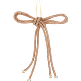 7" Rosegold Diamond Bow Ornament