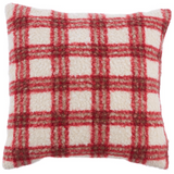 20" Plaid Red Pillow