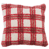 16" Plaid Red Pillow
