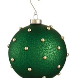 4.75" Beaded Green Merc. Ornament