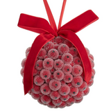4" Iced Red Berry Orb