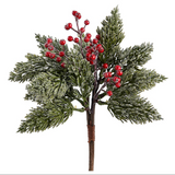11" Iced Pine Bush With Berry