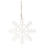 12" White Enamel Snowflake