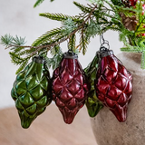 Quilted Texture Ornament | Red, Green