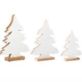 Wood Enameled Tabletop Christmas Trees | 11.25", 15.25",20.25"