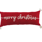 Cotton Lumbar Pillow, "Merry Christmas" | 36 x 14"