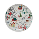 11" North Pole Scene Stoneware Plate