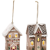 4" Light Up Gingerbread House Ornament