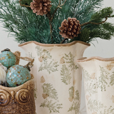 11" Ruffled Planter Pine Boughs