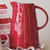 2Qt Red Stripe Pitcher