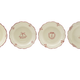 5.5" Holiday Stoneware Scalloped Colored Rim