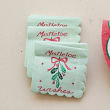5" Scalloped Napkins Mistletoe Wishes | 50pk