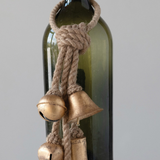 13" Metal Bells On Jute Hanger