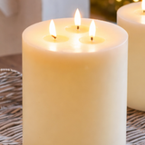 8" LED Ivory 3 Wick Candle