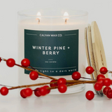 Winter Pine + Berry - Clear Glass Tumbler Soy Candle