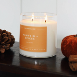Pumpkin + Spices - Clear Glass Tumbler Soy Candle