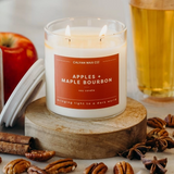 Apples + Maple Bourbon - Clear Glass Tumbler Soy Candle