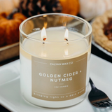 Golden Cider + Nutmeg - Clear Glass Tumbler Soy Candle