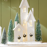 20.5" LED Triple House & Tree Silhouette