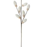 24" White Flocked Christmas Bulb Pick