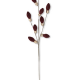 24" Red Flocked Christmas Bulb Pick