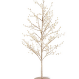 24" Gold Glittered Twig Pearl Tree