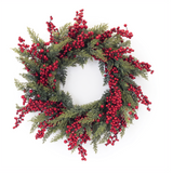 28" Fresh Touch Cedar And Berry Wreath