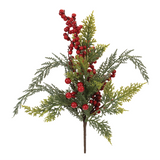 16" Fresh Touch Cedar And Berry Spray