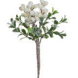 8" Iced Berry Boxwood Pick