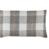 Grey Plaid Pillow | 20x12"