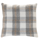 18" Grey Plaid Pillow