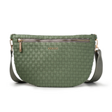 Kedzie Sage Woven Crescent Crossbody