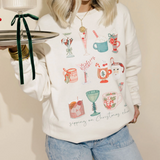 Sipping On Christmas Cheer Comfort Colors Sweatshirt
